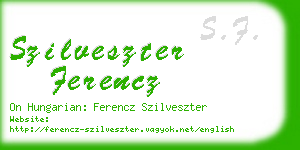 szilveszter ferencz business card